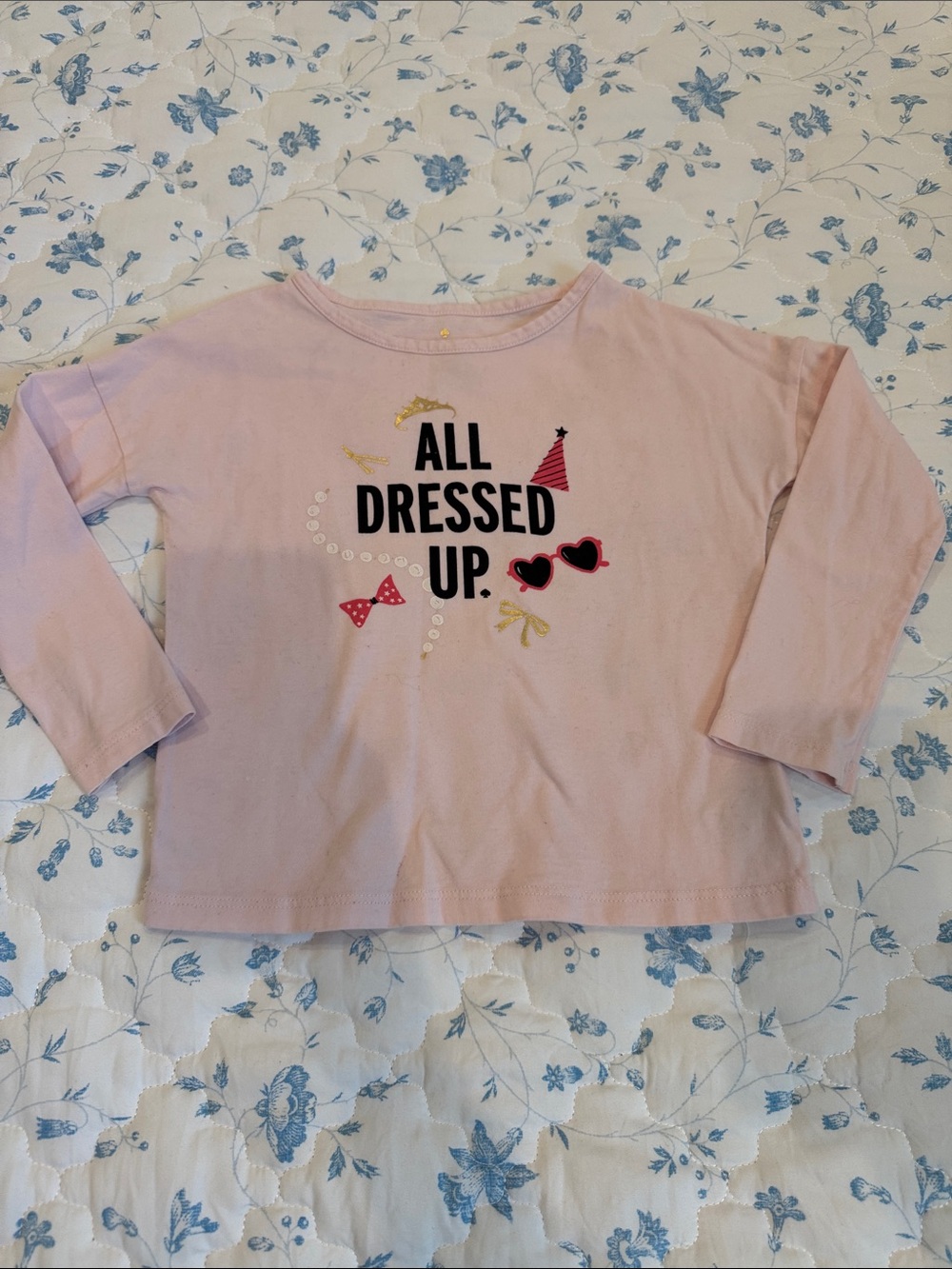 kate spade Light Pink "All Dressed Up" Long-Sleeve Tee